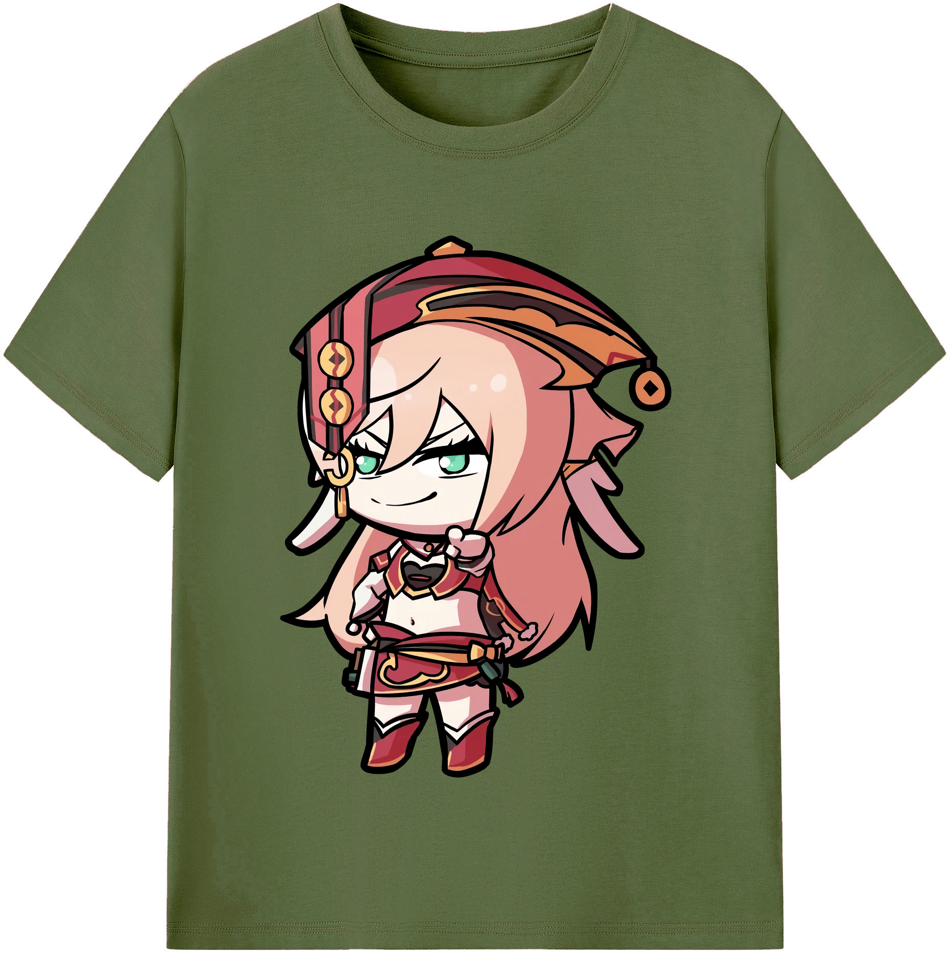 げんし神 ヤンフェイ genshin Yanfei 綿100％半袖Tシャツ（フロントプリント）